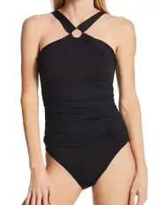 Bleu Rod Beattie Ring Me Up Halter Mio with Ring Black Size 4