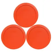 Pyrex 7201-PC 4 Cup Round Pumpkin Orange Lid Cover 3PK for Glass Bowl New
