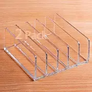 Halyuhn Acrylic Desk Organizer for Sorting Mail, Business Card 2 Pack, 5 Slot Mail Organizer Countertop, Clear Bill Money Divider for Cash Envelope, Acrylic Cell Phone Divider Holder for Charging