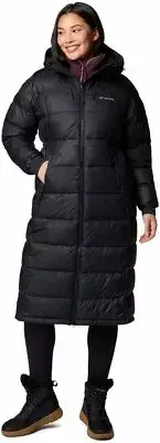 COLUMBIA Women's Pike Lake II Omni-Heat Long Hooded Jacket Black 1X New Model