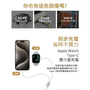 二合一充電線組【Apple】Apple Watch SE2 2023 LTE 40mm(鋁金屬錶殼搭配運動型錶環)