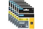 Dymo 18490 Rhino Industrial Tape Flexible Nylon 12mm Black On Yellow 6 Pack