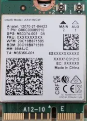 AX411 WiFi 6E CNVio2 Tri Band 2.4 5 & 6GHz DCT (Single Pack) Killer 1690i option