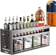 Condiment Shelf, Condiment Rack Organizer, Wall Mounted Punch- Condiment Holder - Large Capacity Bathroom Shelf, Multifunctional Storage Rack for Home Kitchen, Kitchen Wall