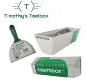 USG Sheetrock Pro Drywall Mud Pan, Pro Series 6" Knife and Magnetic Grip Combo
