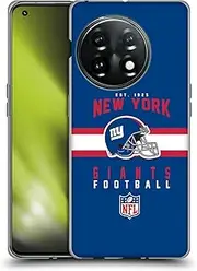 Head Case Designs Officially Licensed NFL Helmet Typography New York Giants Graphics Soft Gel Case Compatible with OnePlus 11 5G