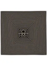 Totême Striped Logo-print Silk Scarf - Black And White ONE SIZE