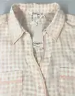 New Candie's White/Rose Plaid Long Sleeve Women's Button-Up Shirt size Large