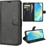 T Tersely Wallet Case Cover for Samsung Galaxy A16 4G/5G (2024), Premium Protective PU Leather Flip Magnetic Case with Card Slots Stand Feature - Black