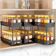 3 Pack Pull-Out Spice Rack Organizer Cabinet Slide-Out Rack for Pantry Kitchen