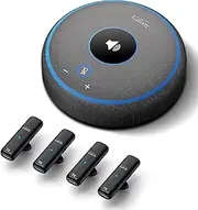 CT-CM004 Conference Speakerphone with 4 Wireless Mics, USB, 360° Voice Pickup, AI Noise Reduction, Modern/Minimalist Style