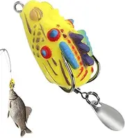 Frog Lures for Bass Fishing - Double Hook Swimbait Floating Bait Soft Lures,Portable Attractive Fishing Supplies for Freshwater Saltwater