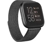 Metal Bands Compatible with Fitbit Versa 2 & Fitbit Versa & Fitbit Versa Lite Edition Band, Stainless Steel Loop Metal Mesh Replacement Sport Strap Bracele