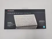Verbatim 97754 White Ultra Slim Bluetooth Wireless Mobile Keyboard Rechargeable