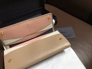 PRADA 全新品 1M1132 藕色女長夾（保卡、原廠盒都有）義大利購入（可議）