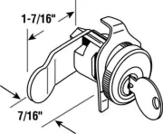 Prime-Line S4129 Nickel Steel Silver Counter Clockwise Mailbox Lock 4.8 H in.