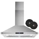 Cosmo Wall Mount Range Hood 30" 380 CFM Ductless LED-Lighting Carbon Filter Kit