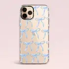 iPhone 16 15 14 13 12 Pro Max Plus Case Shockproof Coquette bow Blue Cover