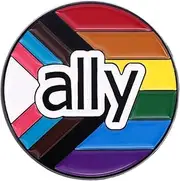 [POYAMUSE] Rainbow Pride Flag Ally Enamel Brooch Pin for LGBT Equality Supporter, Lapel Pins for Clothes, Backpacks, Hats