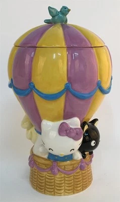 Blue Sky Clayworks Hello Kitty and Chococat Hot Air Baloon Cookie Jar