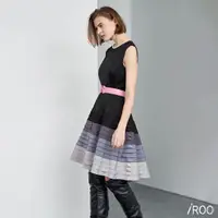 在飛比找momo購物網優惠-【iROO】漸層色配色洋裝