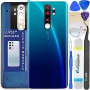 LUVSS Battery Cover Compatible with Xiaomi Redmi Note 8 Pro Back Glass Lid Back Cover Replacement Repair Kit (Blue)