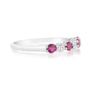 Luminesce Lab Grown 1/4 Carat Diamonds 4 Created Ruby Sterling Silver, P