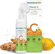 Mamaearth Vitamin C Face Wash with Foaming Silicone Cleanser Brush Powered by Vitamin C & Turmeric