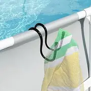 AUXPhome Universal Pool Pole Hanger,Slipe-on Pool Fence Hooks for Above Ground Pool Accessories,Towel,Hose, Garden Tools,Skimmer & Cleaning Tool Bracket - No Need for Screws，not Rust