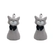 2PK Annabel Trends Animal Doorstop 30x15cm Home/Room Decoration Happy Cat Grey