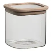 Ecology Store Square 700ml/11cm Glass Canister w/ Lid Container Storage Clear