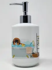 Red Pekingese Ceramic Soap Dispenser Hand Soap Dispenser Pump Bottles for