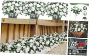6 Pcs Artificial Flowers Outdoor, UV Resistant Fake Silk Outside Plants