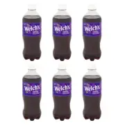 6x Welch's Sparkling Grape Soda 20 Fl oz Bottles - 6 Pack NEW