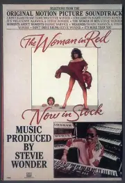 Modern FILM POSTER Postcard: THE WOMAN IN RED (Stevie Wonder Soundtrack)
