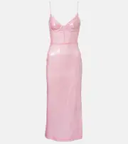 [David Koma] David Koma Sequined midi dress AU 10 pink