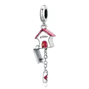 Silver plating Letter Box Post Fashion Charm for Bracelet Women DIY Jewelry