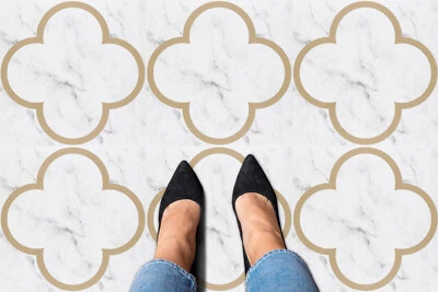 Kate Aurora Van Cleef 12”x12” Peel ‘N’ Stick Self Adhesive Vinyl Floor Tiles