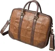 LAPYAPPE Retro Style Crossbody Bag Brown Satchel for Men Business Shoulder Bag Laptop Compartment