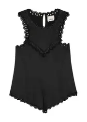 Isabel Marant Amaya Eyelet-embellished Silk Tank - Black - 36 (UK8 / S) 36 (UK8 / S)