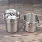 1 Set Tea Cup Double-cup Design Multifunctional Creative Beer Mug Silver Color