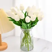 15PCS Artificial Tulips Flowers,Real Touch 14" Silk Fake Tulips,Bulk Fake Flo...