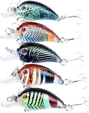 LLEIIshen 5pcs/Lot Mixed Colors Fishing Minnow Lures Set 4.5cm 4.2g Crank Hard Bait Kit Wobblers Crankbaits Treble Hooks Fishing Tackle/1975