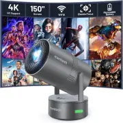 [Built-In Battery] Mini Projector with Wifi and Bluetooth, 4K Decoding 1080P Sup