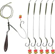 Carp Fishing Rig Kit Hair Carp Fishing Accessories Set Carp Flat Pear Sinker with Rolling Quick Change Swivels for Carp Bass Carp Tackle Rigs Set Carp Hook Carp Sinker Corn