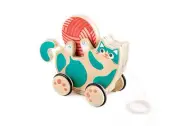 Hape Push Pull Toy Roll Rattle Kitten Safe Wooden Toy for 1 2 Year Olds
