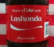 Share A Coke With Lashonda Limited Edition Coca Cola Bottle 2015 USA