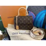 LOUIS VUITTON 路易威登 LV MINI CLUNY 老花帆布 刺繡肩帶 小號 郵差包 M46055