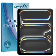 [3 Pack] Apple iPad Pro 13" (2024) M4 Anti-Glare Matte Film Screen Protector by MEZON – Face ID Compatible, Case and Pencil Friendly (iPad Pro 13" M4, Matte)