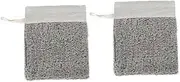 Gogogmee 2pcs Drawstring Soap Saver Soap Holder Handmade Pouch Bathing Accessory